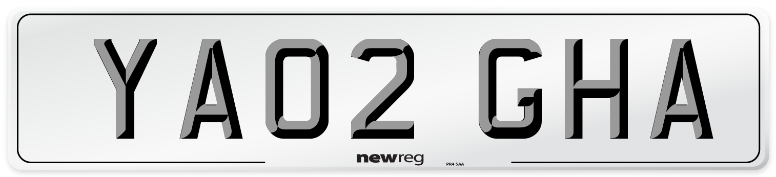 YA02 GHA Number Plate from New Reg